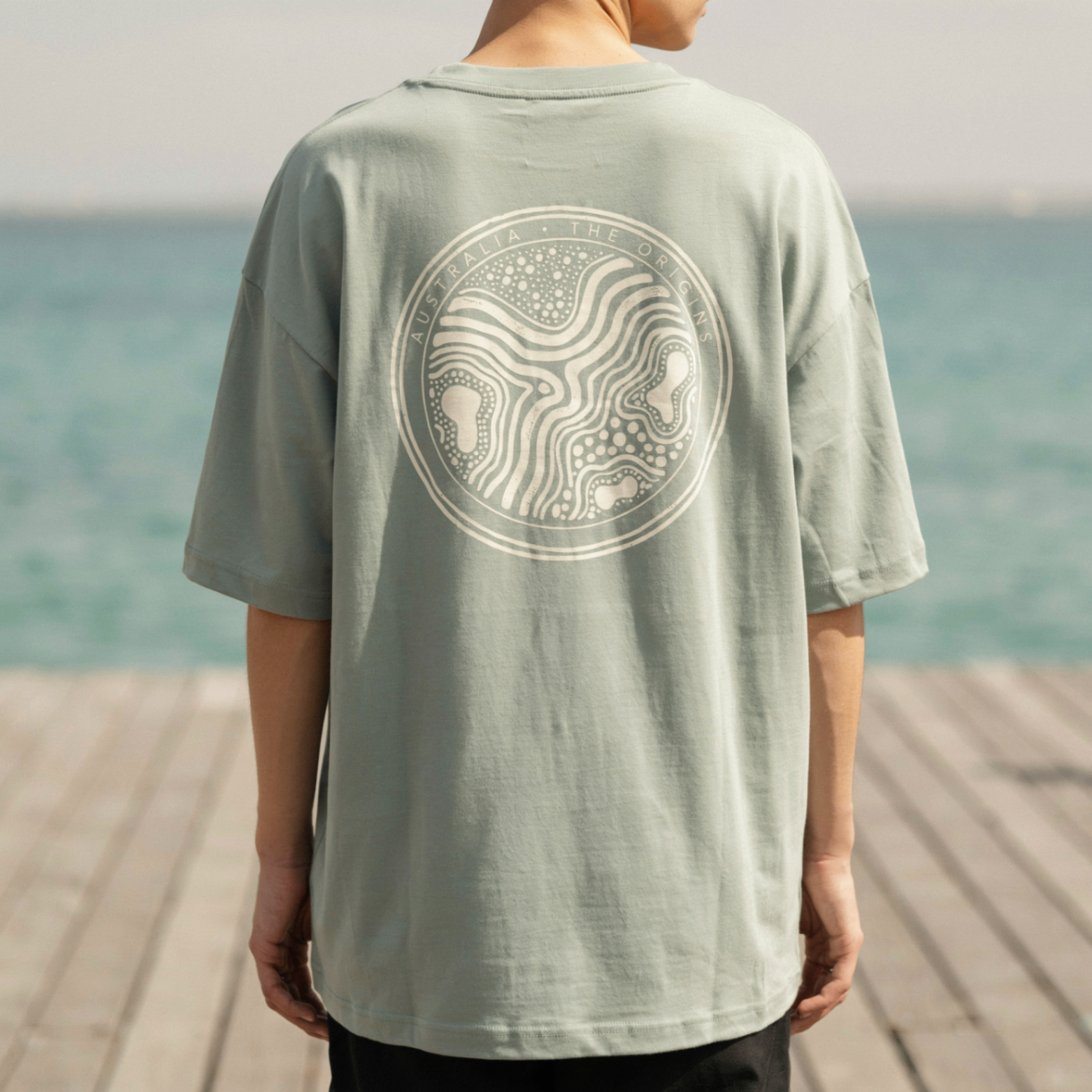 Origins Australia sage tee by the ocean
