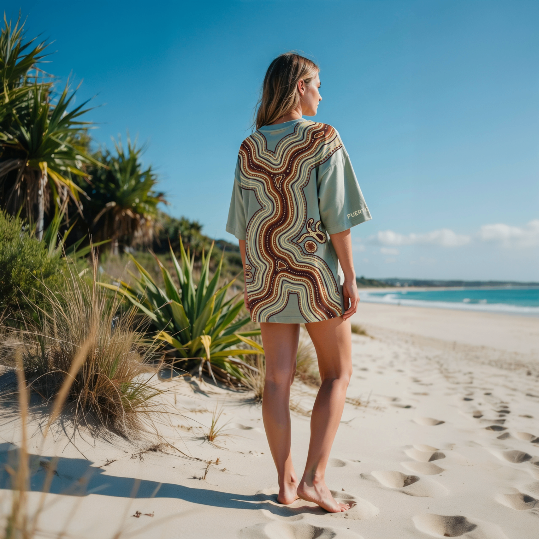 Tribal sage tee — flow back print